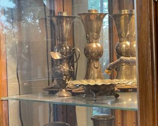 Rare William Spratling  candlesticks and miscellaneous silver