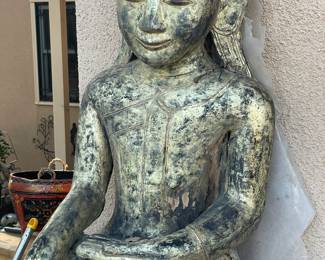 18 century? Museum Piece Huge Burmese Temple  Buddha carved and gilded wood