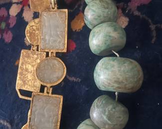 White Jade belt… Huge Amazonite beads
