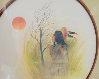 Signed and numbered (307/750) limited edition print by Native American artist Johnny Tiger, Jr. 