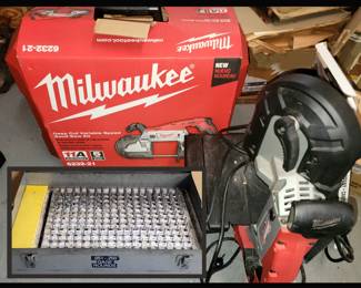 Milwaukee Deep Cut Variable Saw and Metal Box of Gage Rounds