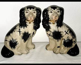 Wonderful Pair of Antique Staffordshire Dogs