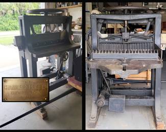 The Chandler and Price Co HUGE Paper Cutter in Working Order; Should be in a Museum