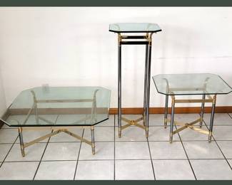 Very Nice Glass and Brass Tables