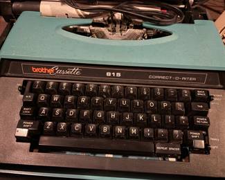 Vintage Teal Brother Cassette 815 Correct-O-Riter Electric Typewriter with case