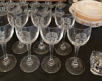 TOWLE Genuine Lead Crystal Goblets Coat-Of-Arms Presentation Wedding Toasts
“BAKER” set of seven