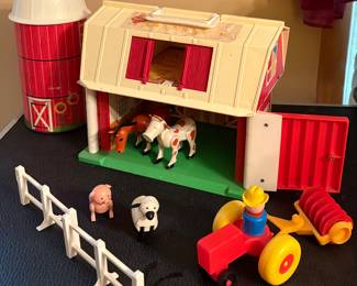 Vintage Fisher Price Toy Farm / Barn / Tractor