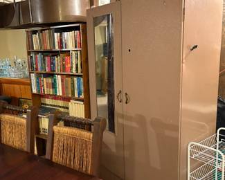 MC MCM Metal Cabinet Wardrobe w/ Mirror …many vintage books.