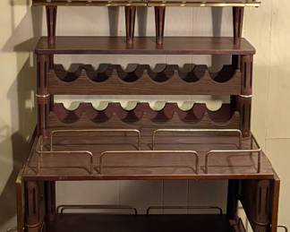 Mid Century Modern Rolling Wine Bar