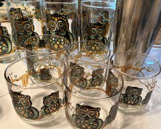 1970’s Embossed Owl Glasses