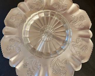 Chrome & Glass Mid Century Lazy Susan Chip & Dip