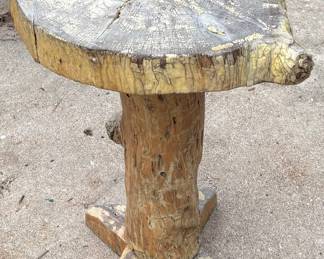OOAK Natural Wood Pedestal Side Table Plant Stand