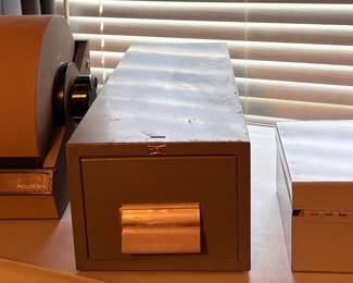 Large Original Rolodex, Vintage HON Metal Index File Drawer Cards Industrial Desk Gray