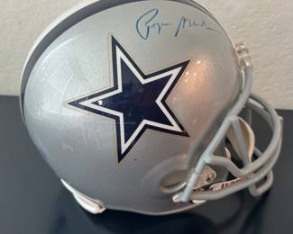 Signed Cowboys helmet by one of the greatest. Ring of Honor Member Roger Staubach.