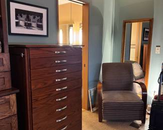 Also from Das Holz Haus in Tuscola, is a stunning custom jewelry armoire made from solid wood, built to last forever. Clients paid $4300 and it looks it! Must-see chest is 52" tall x 32" wide (with hardware on side) x 19" deep, see following pictures