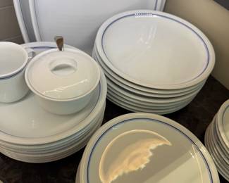 GORGEOUS set of Thomas by Rosenthal Germany, maritime stripe Trend dishes. All like-new, classic