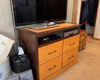 From Das Holz Haus in Tuscola, there are two similar contemporary cabinets/chests here that were custom and Amish-made. Both are stunning. Deep drawers! Furniture could not be of better quality and more solid than Amish. Chest is 45" wide x 21.5" deep x 35.5" tall