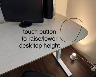 Room & Board electric "standing" desk by Watson and Danish Linak. Desk raises and lowers with touch of button. Sleek! White. Purchased from Room & Board in Chicago
