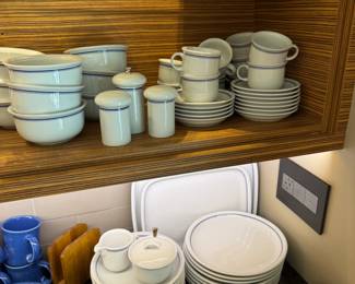 GORGEOUS set of Thomas by Rosenthal Germany, maritime stripe Trend dishes. All like-new, classic