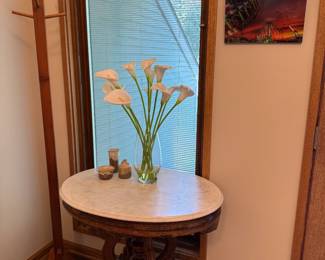 Pretty white marble top antique table