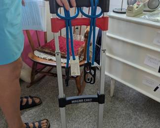 Collapsible dolly. She used it for taking her machine and fabric to quilting retreats. Its like new.