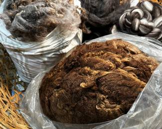 Many raw fleeces and processed roving for sale!