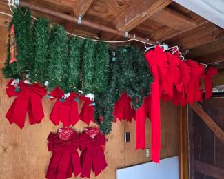 Christmas Garland, Bows, etc.