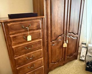 Ethan Allen Country French Wardrobe and Lingerie Dresser