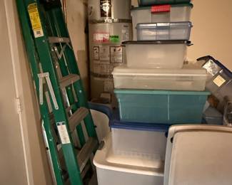 ladder and storage bins