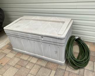 small storage bin on patio