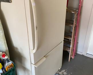 garage refrigerator, ladders
