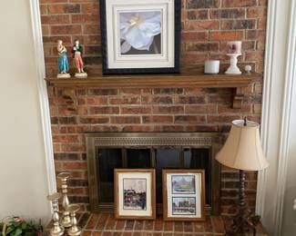 living room lamp and decorative items