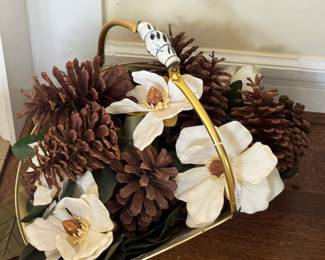 Brass hearth basket