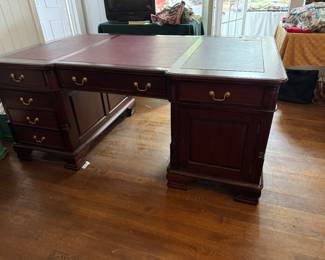 Solid mahogany partner desk - one priced $6,500 on eBay! This one is priced to sell. Beautiful!