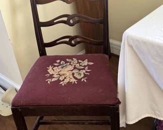Antique chair with needlepoint seat - very good condition