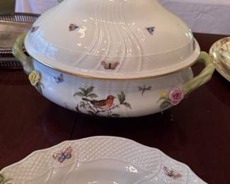 HEREND ROTHSCHILD BIRD PATTERN 
2 PLATTERS & SOUP TUREEN 