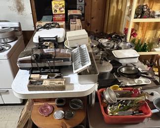 Old irons, waffle irons, nut crackers