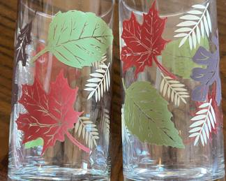 Set/2 Vintage Libby Fall Leaf Tumblers