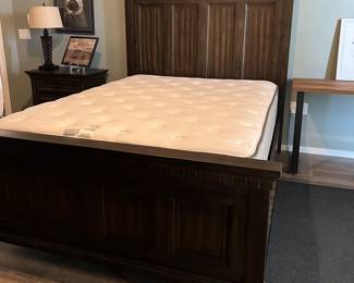 Steele Queen Bedroom Set: Paneled Bed Frame, Nightstand, Highboy Dresser