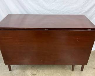 Mahogany Drop-Leaf Dining Table on Tapered Legs