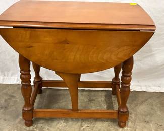 Drop-Leaf Side Table with Turned Legs