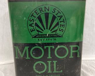 2-Gallon Eastern States Motor Oil Can with Original Cap