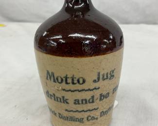 Motto Jug by Detrick Distilling Co., Dayton, Ohio, 5 x 2 Inches