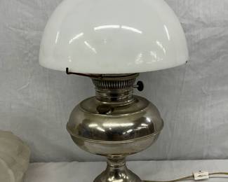 Royal Electric Table Lamp with White Glass Shade