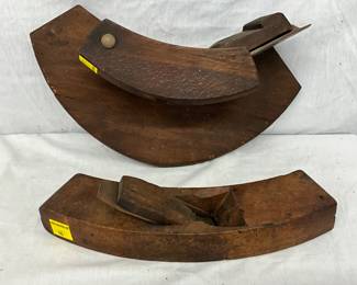 Two Wooden Compass Planes with Steel Blades