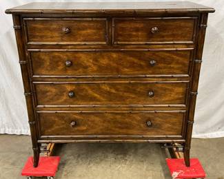 Century 5 Drawer Chest with Bamboo-Style Detailing