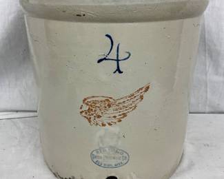 Red Wing Stoneware 4g. Crock with Wing Design