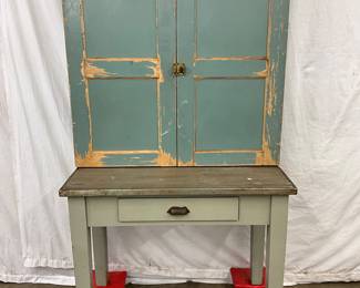 Two-Piece 38 1/2in by 66in Wood Postal Sorting Cabinet, Circa 1959