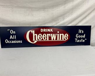 Cheerwine Metal Advertising Sign, 48 x 11 1/2 Inches