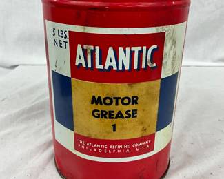 5-Pound Atlantic Motor Grease Can, Full, by The Atlantic Refining Company, Philadelphia